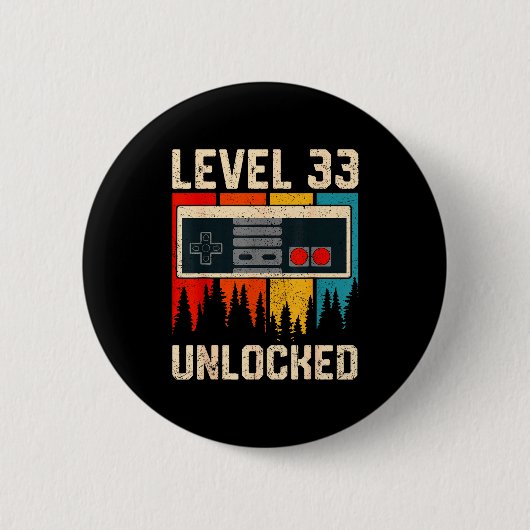 Level 33 Unlocked Video Game Controller Birthday M Button (Vorderseite)