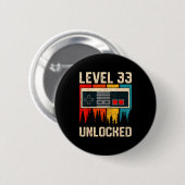 Level 33 Unlocked Video Game Controller Birthday M Button (Vorne & Hinten)