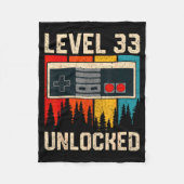 Level 33 Unlocked Video Game Controller Birthday M Fleecedecke (Vorderseite)