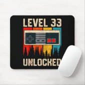Level 33 Unlocked Video Game Controller Birthday M Mousepad (Mit Mouse)