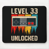 Level 33 Unlocked Video Game Controller Birthday M Mousepad (Vorne)