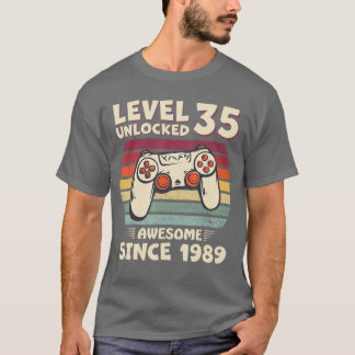Level 35 freigeschaltet Großartig seit 1989 Lustig T-Shirt