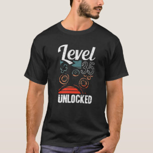 Level 35 Unlock Video Gamer Liebt 35. Geburtstag T-Shirt