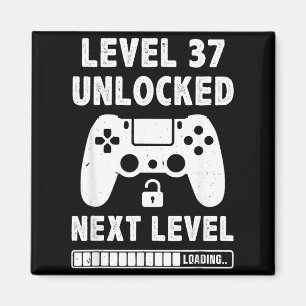 Level 37 freigeschaltet 37. Geburtstagskunstwerk Magnet