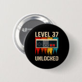 Level 37 Unlocked Video Game Controller Birthday M Button (Vorne & Hinten)