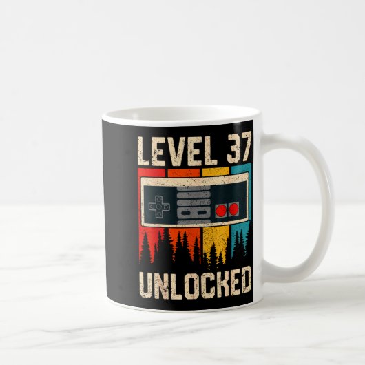 Level 37 Unlocked Video Game Controller Birthday M Kaffeetasse (Rechts)