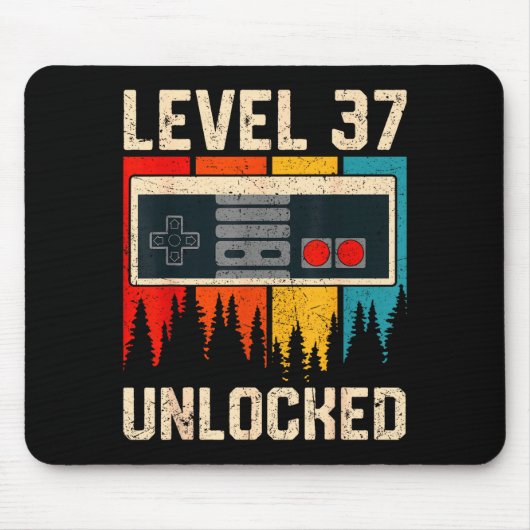 Level 37 Unlocked Video Game Controller Birthday M Mousepad (Vorne)
