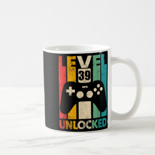Level 39 freigeschaltet 39. Geburtstag Videospiel Kaffeetasse