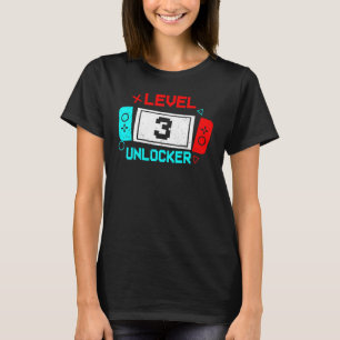 Level 3 Unlock Video Game 3. Geburtstag Gamer Boy T-Shirt