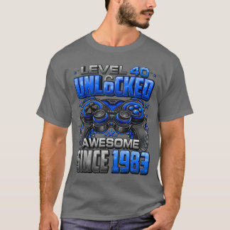 Level 40 freigeschaltet Awesome seit 1983 40. Gebu T-Shirt