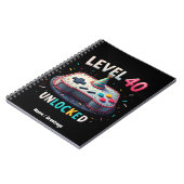 Level 40 freigeschaltet Gaming-Stil 40. Geburtstag Notizblock (Linke Seite)