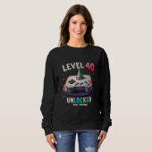 Level 40 freigeschaltet Gaming-Stil 40. Geburtstag Sweatshirt (Vorne ganz)