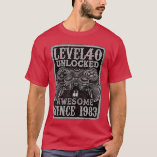 Level 40 freigeschaltet Großartig Seit 1983 40. Ge T-Shirt