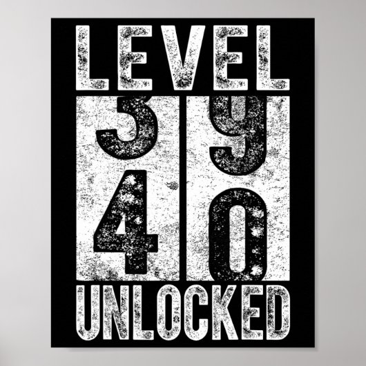Level 40 freigeschaltet Lustig Happy 40. Level Geb Poster (Vorne)