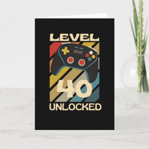 Level 40 Freigeschaltet Lustiges Gaming Karte