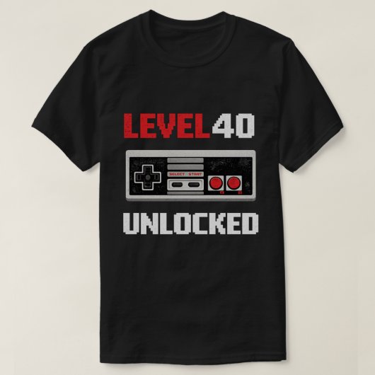 Level 40 freigeschaltet Retro-Gaming 40. Geburtsta T-Shirt (Design vorne)
