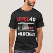Level 40 freigeschaltet Retro-Gaming 40. Geburtsta T-Shirt (Vorderseite)
