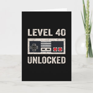Level 40 freigeschaltet Videospieler 40. Geburtsta Karte