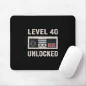 Level 40 freigeschaltet Videospieler 40. Geburtsta Mousepad (Mit Mouse)