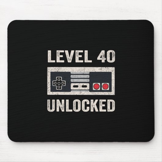 Level 40 freigeschaltet Videospieler 40. Geburtsta Mousepad (Vorne)