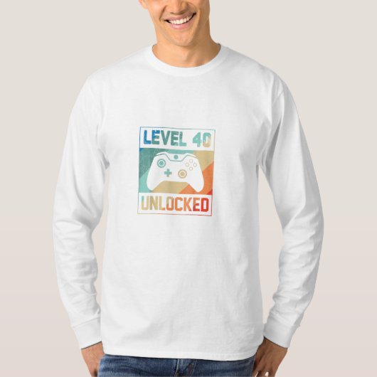 Level 40 Shirt-Videospiel-Gamer T-Shirt (Vorderseite)