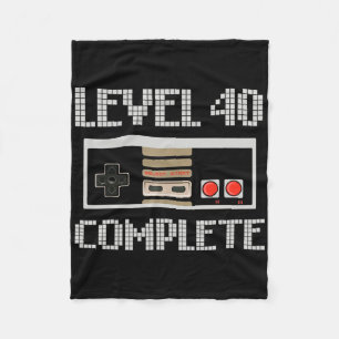 Level 40 Unlock Shirt Video Gamer 40. Geburtstag Fleecedecke