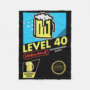 Level 40 Unlock Video Game 40. Geburtstag Fleecedecke