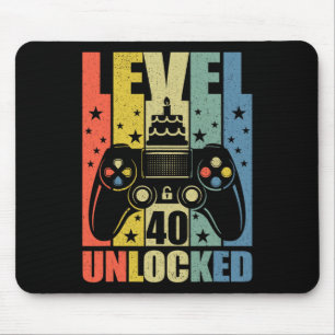 Level 40 Unlock Video Game 40. Geburtstag Gamer B Mousepad