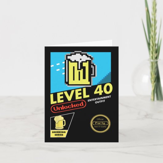 Level 40 Unlock Video Game 40. Geburtstag Karte (Vorderseite)