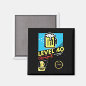 Level 40 Unlock Video Game 40. Geburtstag Magnet (Vorderseite/Rückseite)