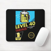 Level 40 Unlock Video Game 40. Geburtstag Mousepad (Mit Mouse)