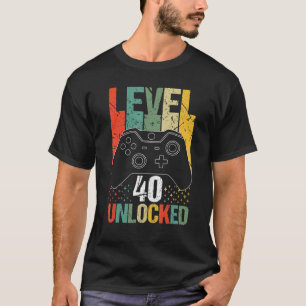 Level 40 Unlock Video Gamer 40. Geburtstag T-Shirt