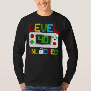 Level 40 Unlock Video Gamer 40. Geburtstag T-Shirt