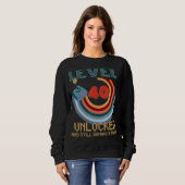 Level 40 Unlocks Videospiel 40. Geburtstag 4 Sweatshirt (Vorne ganz)