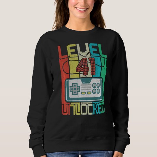 Level 41 Unlocks Videospiel 41 Geburtstag Sweatshirt (Vorderseite)