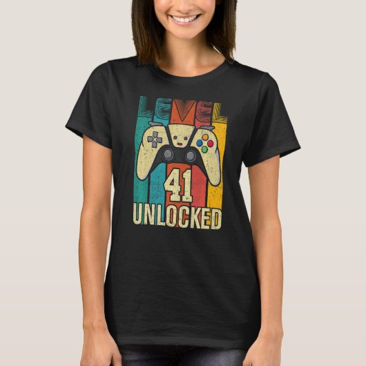 Level 41 Unlocks Videospiel 41 Geburtstag T-Shirt (Vorderseite)