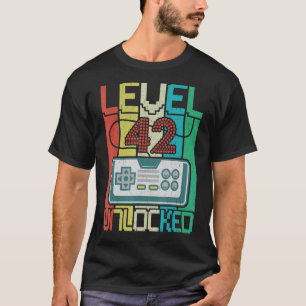 Level 42 Unlocks Videospiel 42 Geburtstag T-Shirt