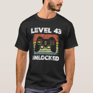 Level 43 Unlocks Videospiel 43 Geburtstag T-Shirt