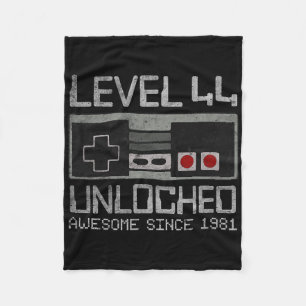 Level 44 freigeschaltet 44. Geburtstag 44 Jahre al Fleecedecke