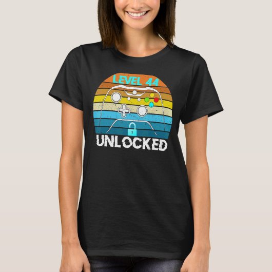 Level 44 Unlocks Videospiel 44 Geburtstag T-Shirt (Vorderseite)
