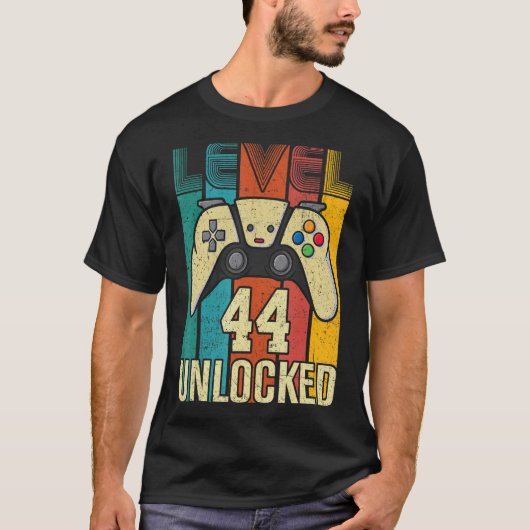 Level 44 Unlocks Videospiel 44 Geburtstag T-Shirt (Vorderseite)