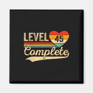 Level 45 erreicht 45 Jahre Videospieler Hochzeit Magnet