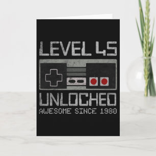 Level 45 freigeschaltet 45. Geburtstag 45 Jahre al Karte