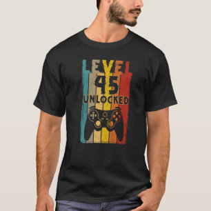 Level 45 Unlocks Videospiel 45 Geburtstag T-Shirt