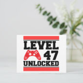 Level 47 freigeschaltet postkarte (Stehend Vorderseite)