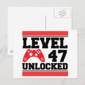 Level 47 freigeschaltet postkarte (Vorne/Hinten)