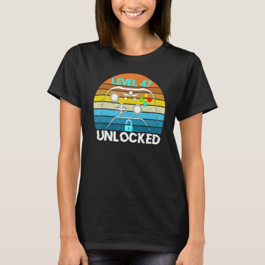 Level 47 Unlocks Videospiel 47. Geburtstag T-Shirt (Vorderseite)
