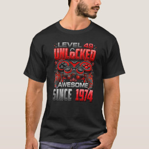 Level 49 Unlocked Awesome Since 1974 49th Birthday T-Shirt