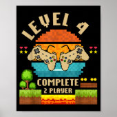 Level 4 Complete 4 Years Anniversary Video Game Gi Poster (Vorne)