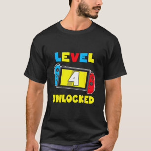 Level 4 Freigeschaltet 4. Geburtstags-Shirt Videos T-Shirt